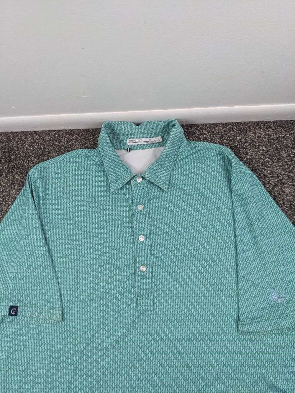 Criquet Polo Shirt Performance Geometric Mens XL Monarch Beach